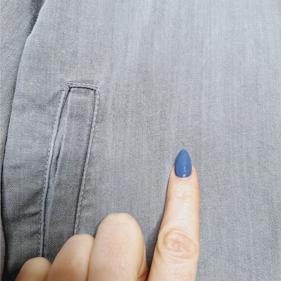 Beach Lunch Lounge Taylor Shirt Dress Large Chambray Tunic Lyocell Tencel - Picture 6 of 11